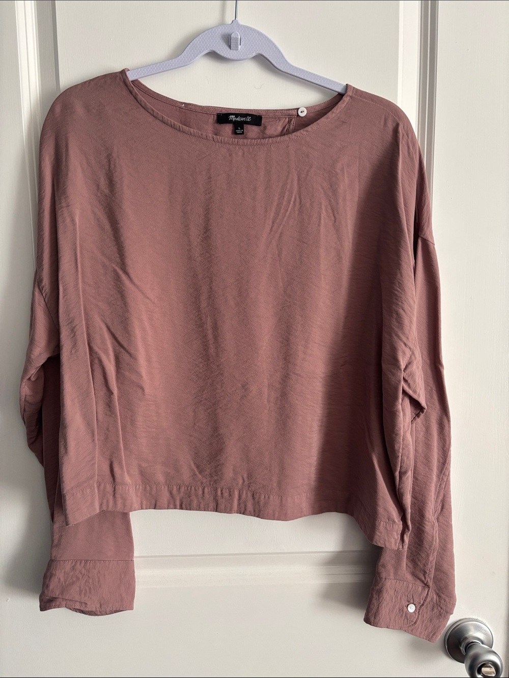 Madewell Dusty Rose Boxy Long Sleeve Tee